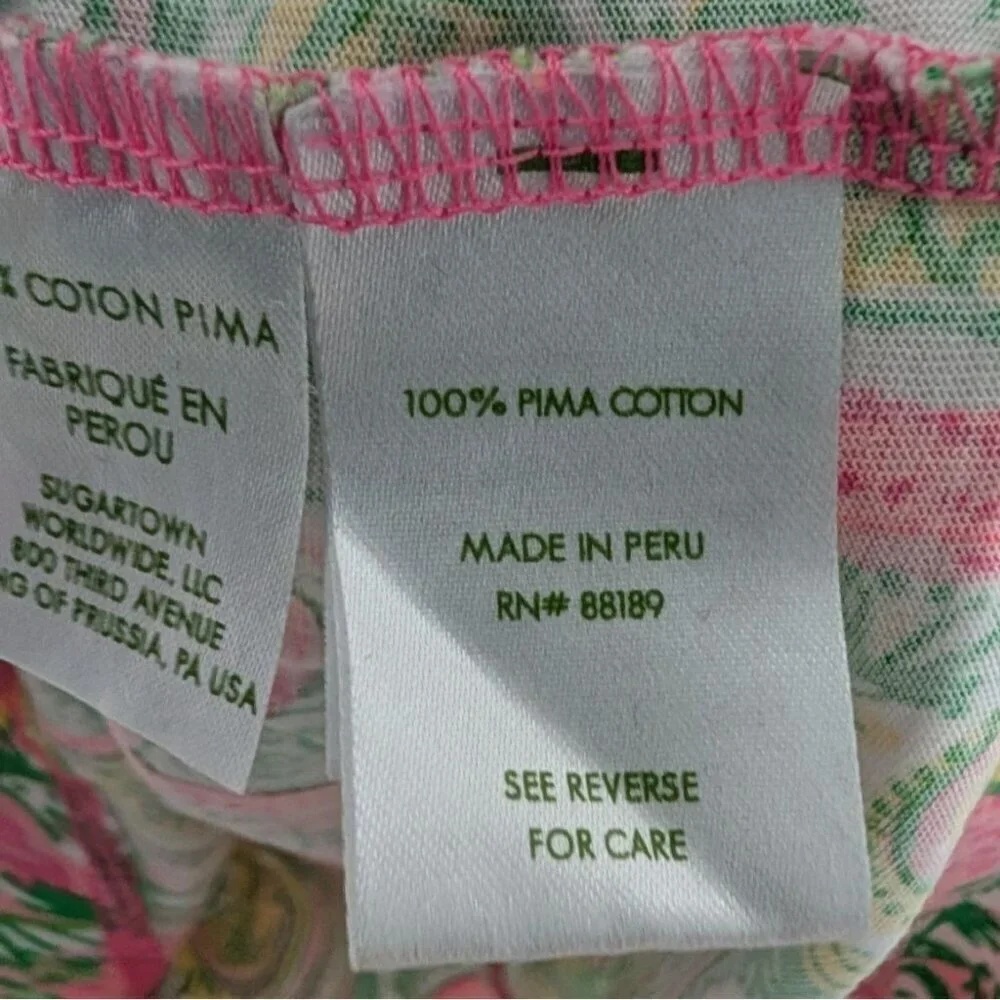 Lilly Pulitzer Flamingo Britton Dress Womens Size XS Green Paisley Hot Wings - Picture 5 of 11